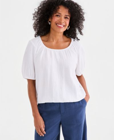 Женский хлопковый топ Style & Co Bubble Top