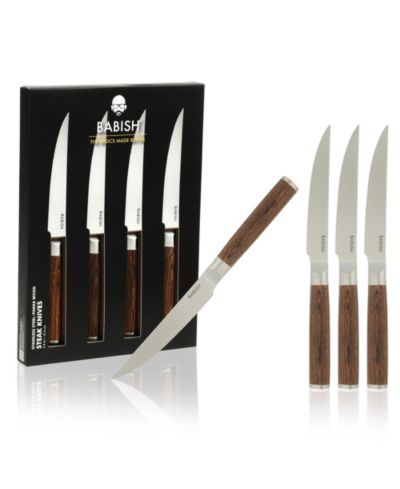 Набор ножей для стейка Babish 4-Piece German Stainless Steel с ручками из темного пакка-дерева