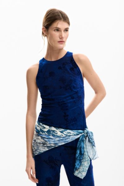 Desigual Women's Flocked strappy t-shirt