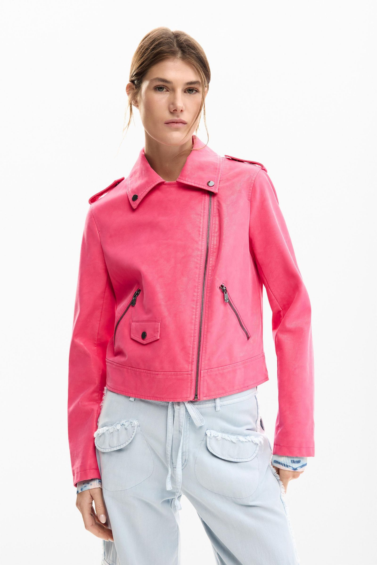 Desigual Women's Biker jacket leather effect