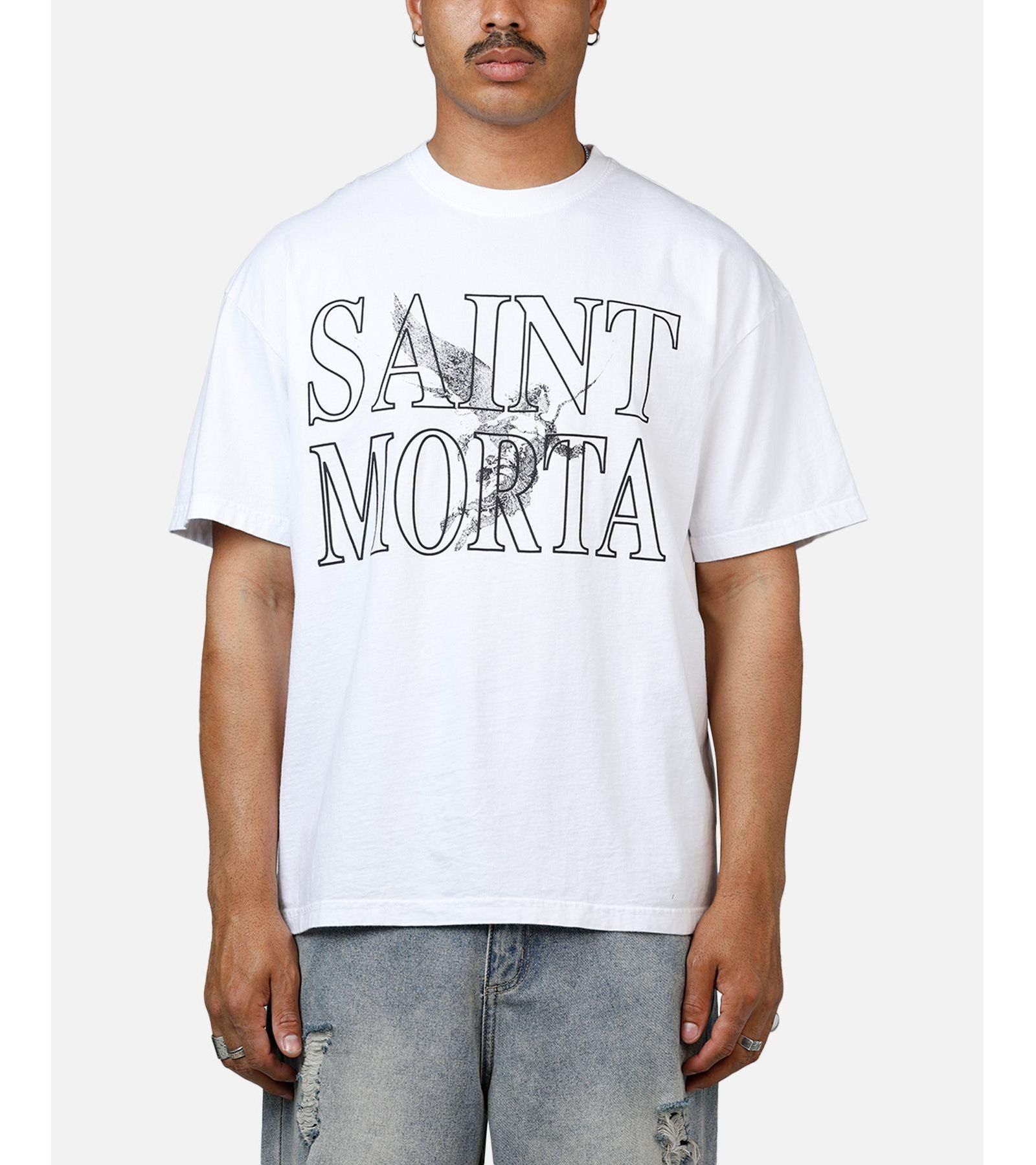 SAINT MORTA Men's Angelic Drop Shoulder T-Shirt White