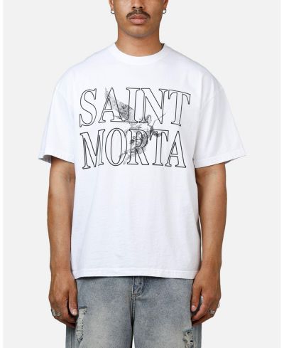 SAINT MORTA Мужская футболка с плечом спущенным Angelic White