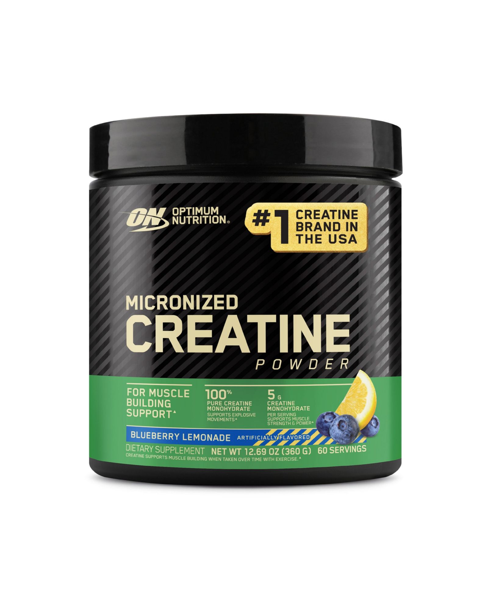 Порошок креатина Optimum Nutrition Micronized Creatine Powder, Blueberry Lemonade, 60 порций