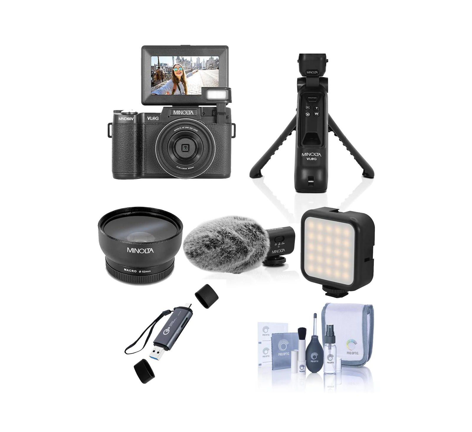 Minolta MND60V 64MP 4K AF Vlogging and Content Creator's Kit, w/Card Reader