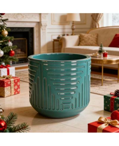 Керамический горшок Clihome Handmade для монстеры и фикуса, 16 Inch с текстурным дизайном
