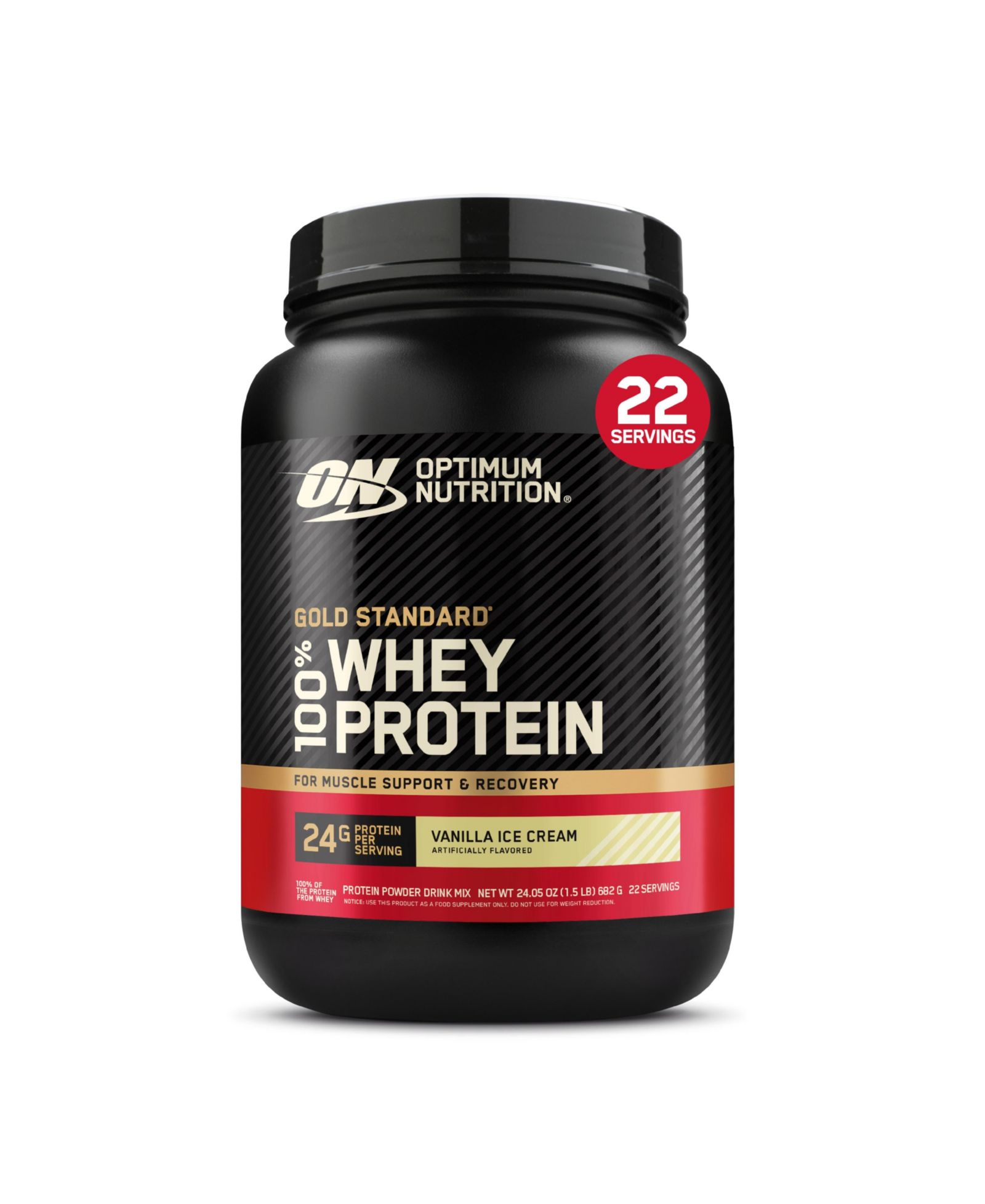 Optimum Nutrition Gold Standard 100% Whey Protein протеиновый коктейль Vanilla Ice Cream, 24.05 oz