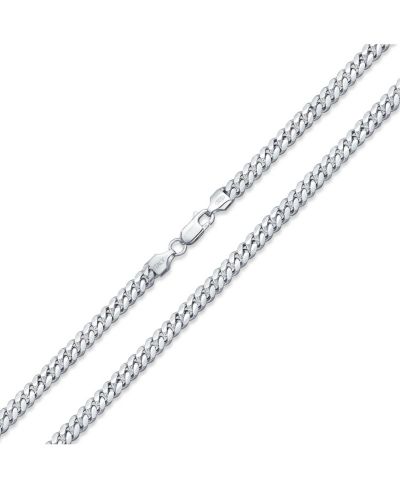 Ожерелье Bling Jewelry Solid Heavy.925 Sterling Silver 5MM Curb Miami Cuban Chain Link 30"