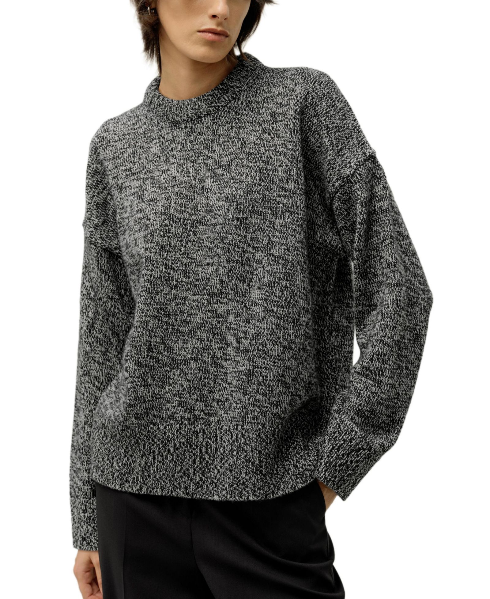 LILYSILK Women's Oversized Crewneck Wool-Cashmere Sweater