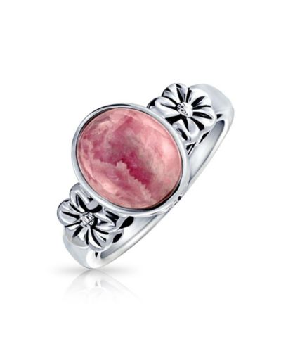 Bling Jewelry кольцо с розовым натуральным родохрозитом из стерлингового серебра.925