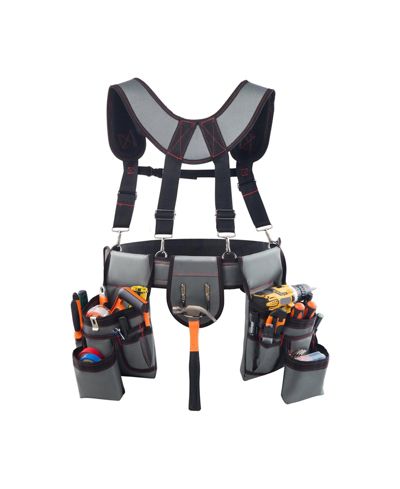 Пояс для инструментов Mecale с подвязками, 22 кармана, Heavy-Duty, регулируемый пояс 32–68 in, рабочий фартук-органайзер
