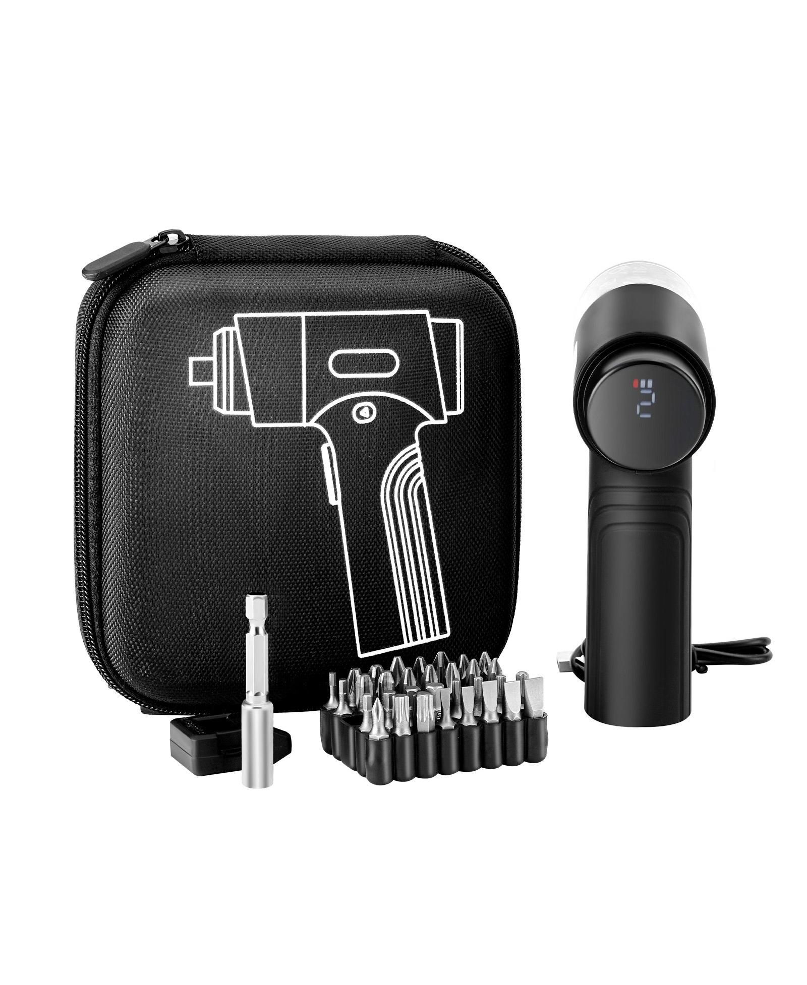 Mecale Cordless Electric Screwdriver Set, 7 Torque Settings (0.5-5 N.m), 2500mAh Battery, 32-Piece 1/4" Bits, LED, Type-C