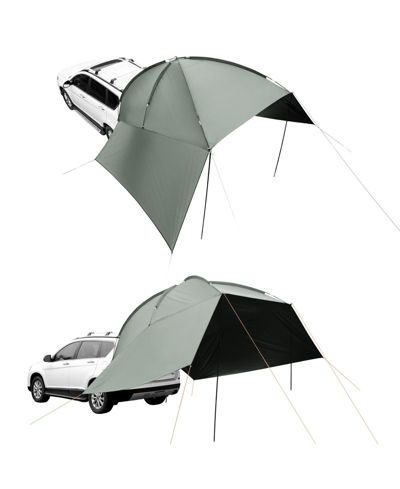 Mecale Vehicle Awning, 10' x 7' Shade Coverage Car Side Awning, PU2000mm UV50+ with Extended Side Canopies and Portable Storage Bag