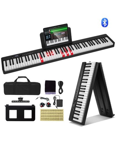 Mecale цифровое пианино с 88 клавишами, Bluetooth & MIDI, сенсорное, с педалью, сумкой и наушниками, черный