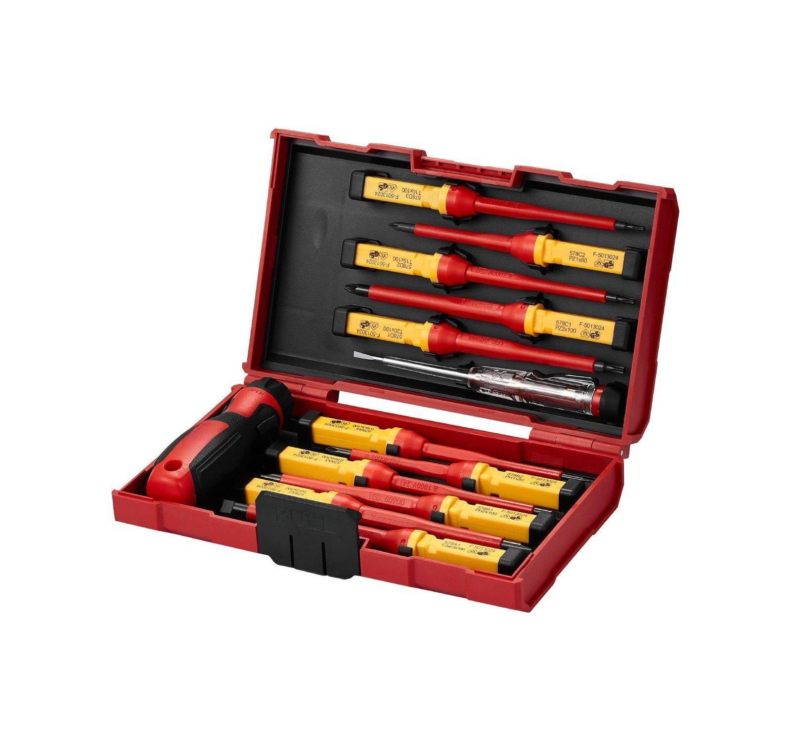 Mecale 13-Piece Insulated Screwdriver Set for Electricians, 1000V Insulated Tool Set