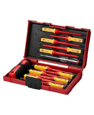 Mecale 13-Piece Insulated Screwdriver Set for Electricians, 1000V Insulated Tool Set