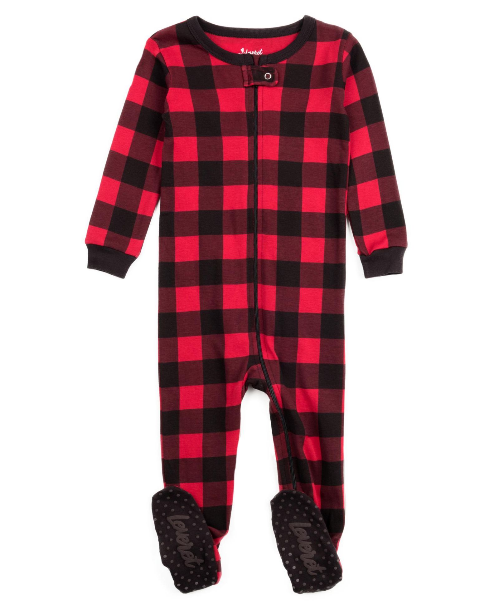 Leveret Baby Footed Cotton Plaid Holiday Pajamas