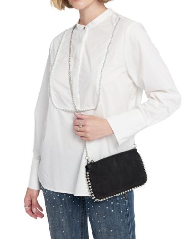 ELLE Collection Silver Trimmed Wallet On Chain Clutches Bag