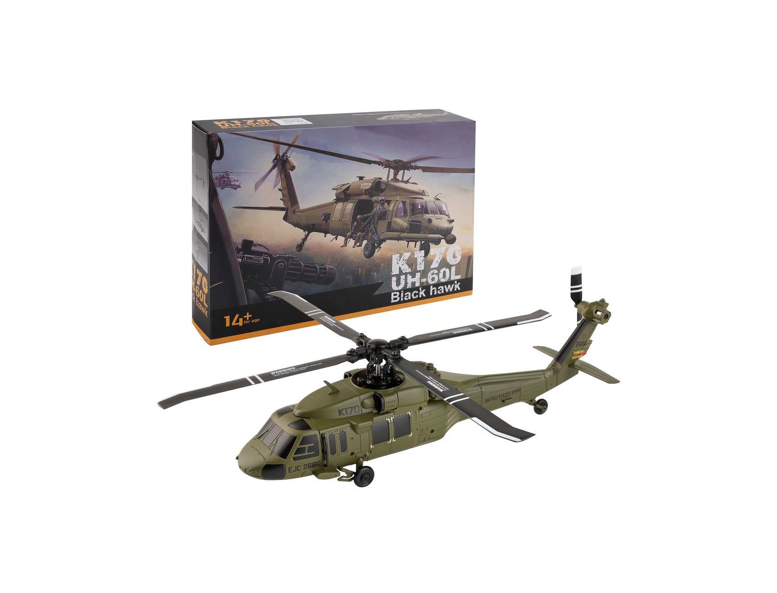 Радиоуправляемый вертолет Bruce & Shark UH-60L Black Hawk, 2.4G 4-канальный с бесколлекторным двигателем