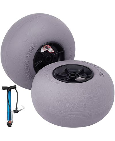 Mecale 2-Pack 13" Beach Balloon Wheels, TPU Replacement Sand Tires for Kayak Dolly, Canoe Cart and Buggy with Air Pump