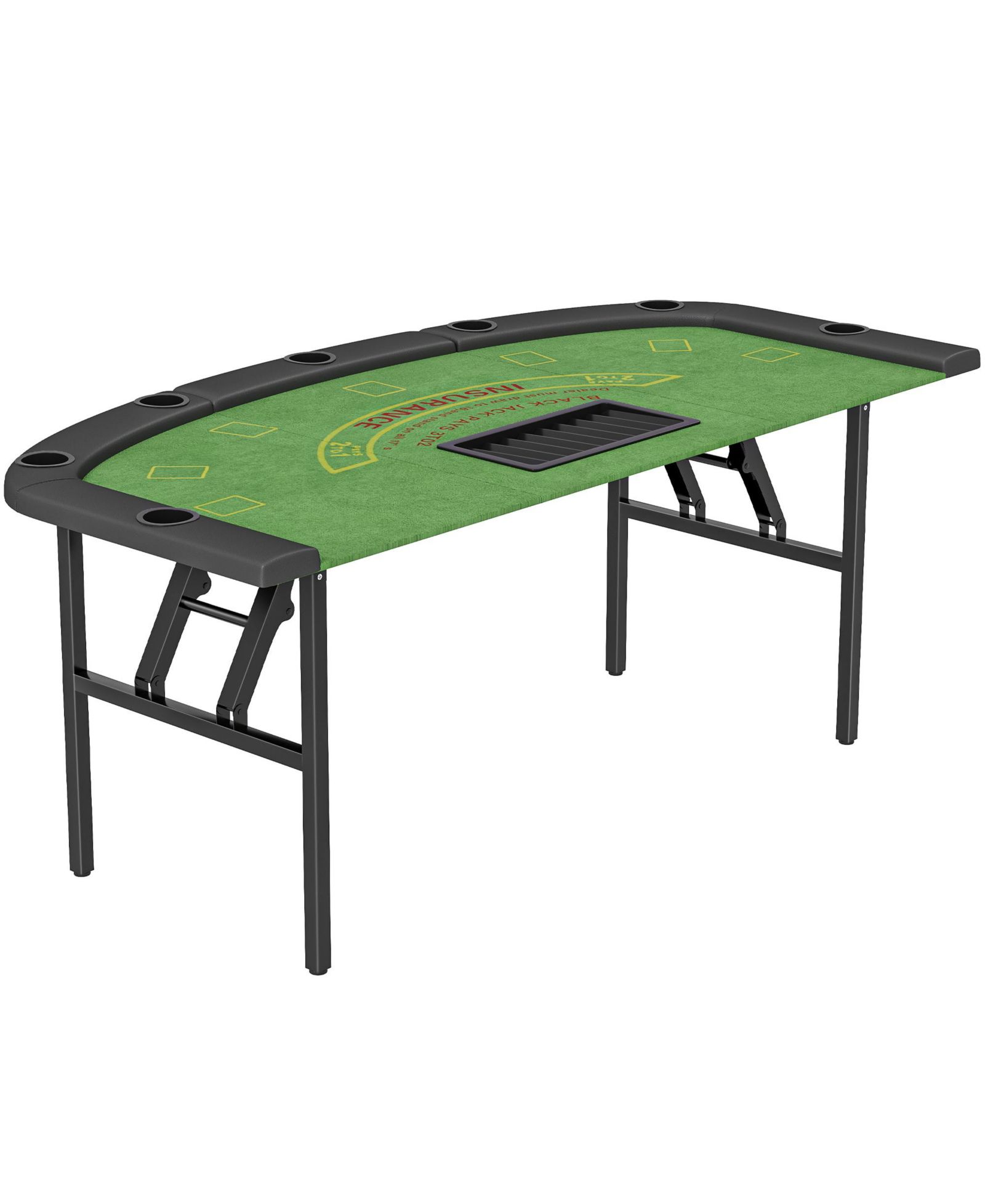 Soozier 72" Foldable Poker Table, Portable 8-Player jack Table