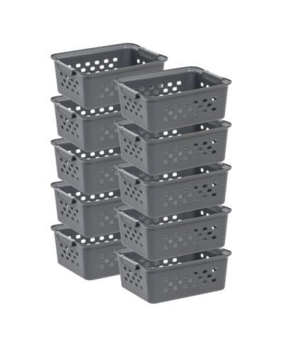 IRIS Small Organizer Storage Basket, Gray, Pack of 10