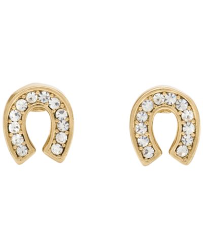 kate spade new york Gold-Tone You're a Gem Pave Horseshoe Stud Earrings