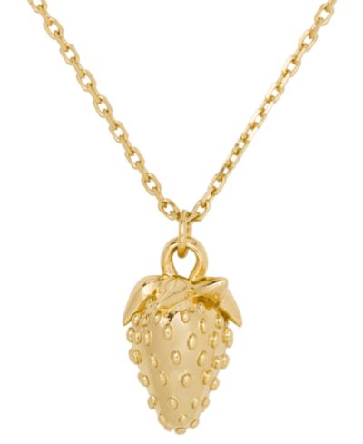 Подвеска-ожерелье kate spade new york Gold-Tone Secret Garden Strawberry Short