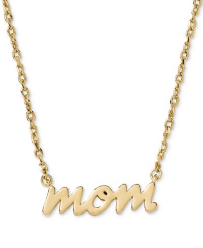 kate spade new york Gold-Tone Gifting Dear Mom Short Pendant Necklace