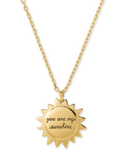 kate spade new york Gold-Tone Gifting You Are My Sunshine Short Pendant Necklace