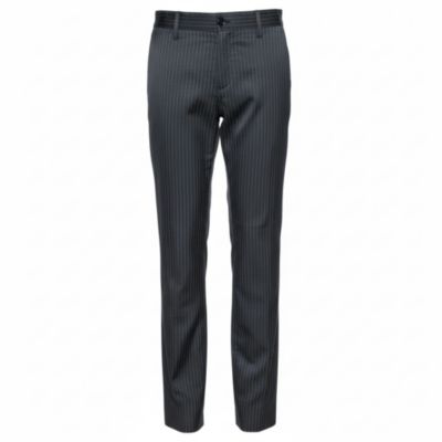 Женские брюки Pre-Owned Dolce & Gabbana Black Pinstriped Cotton Tailored
