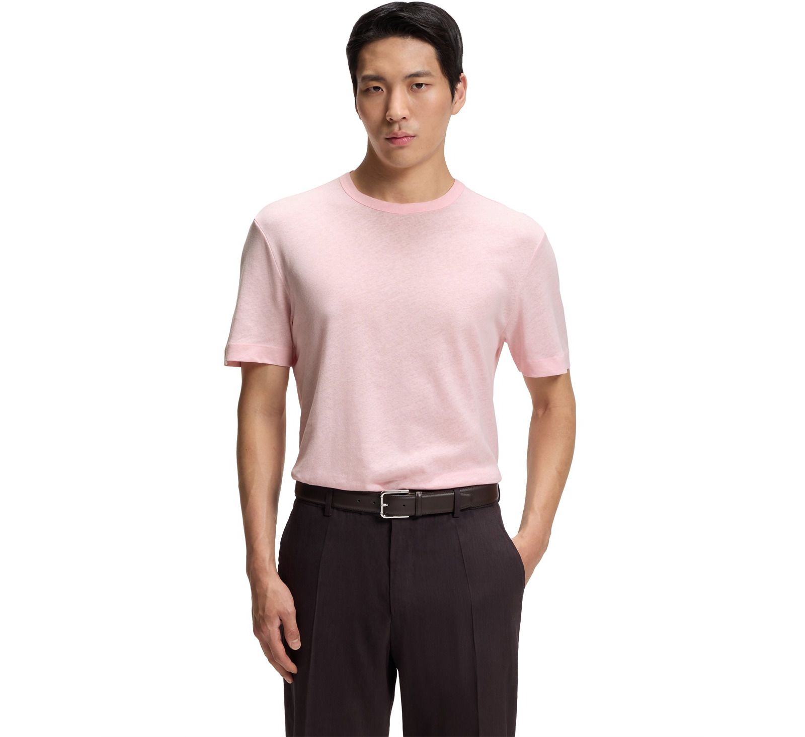 BOSS By Hugo Boss Men's Cotton Linen Regular-Fit T-Shirt