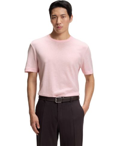 BOSS By Hugo Boss Мужская хлопковая льняная футболка Regular-Fit