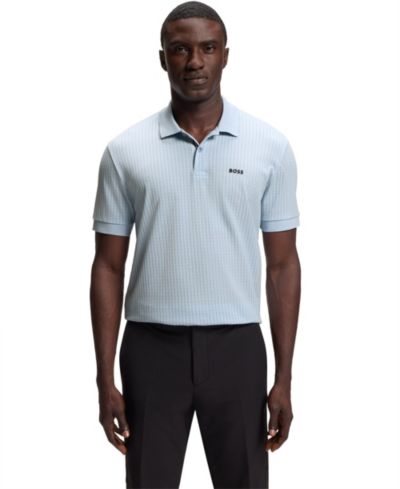 BOSS by Hugo Boss Мужской Cotton-Piqué All-Over Print Polo Shirt