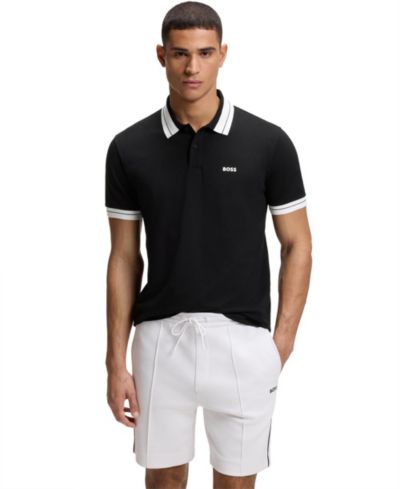 BOSS by Hugo Boss Men's Stretch-Cotton Stripe Trim Polo Shirt