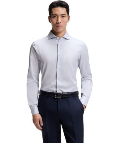 BOSS by Hugo Boss Мужская хлопковая рубашка Slim-Fit, Made in Italy