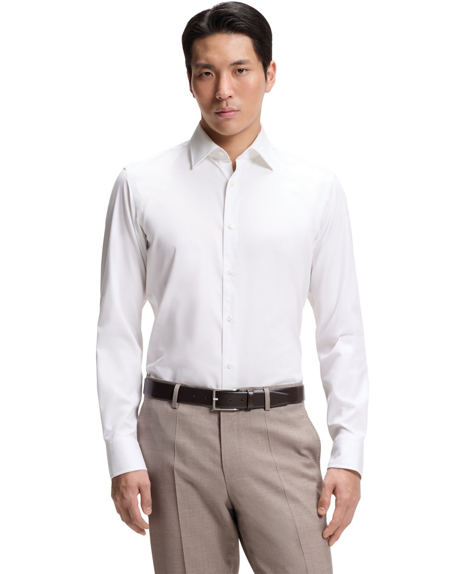 Hugo Boss Мужская рубашка Dobby Regular-Fit из эластичного хлопка