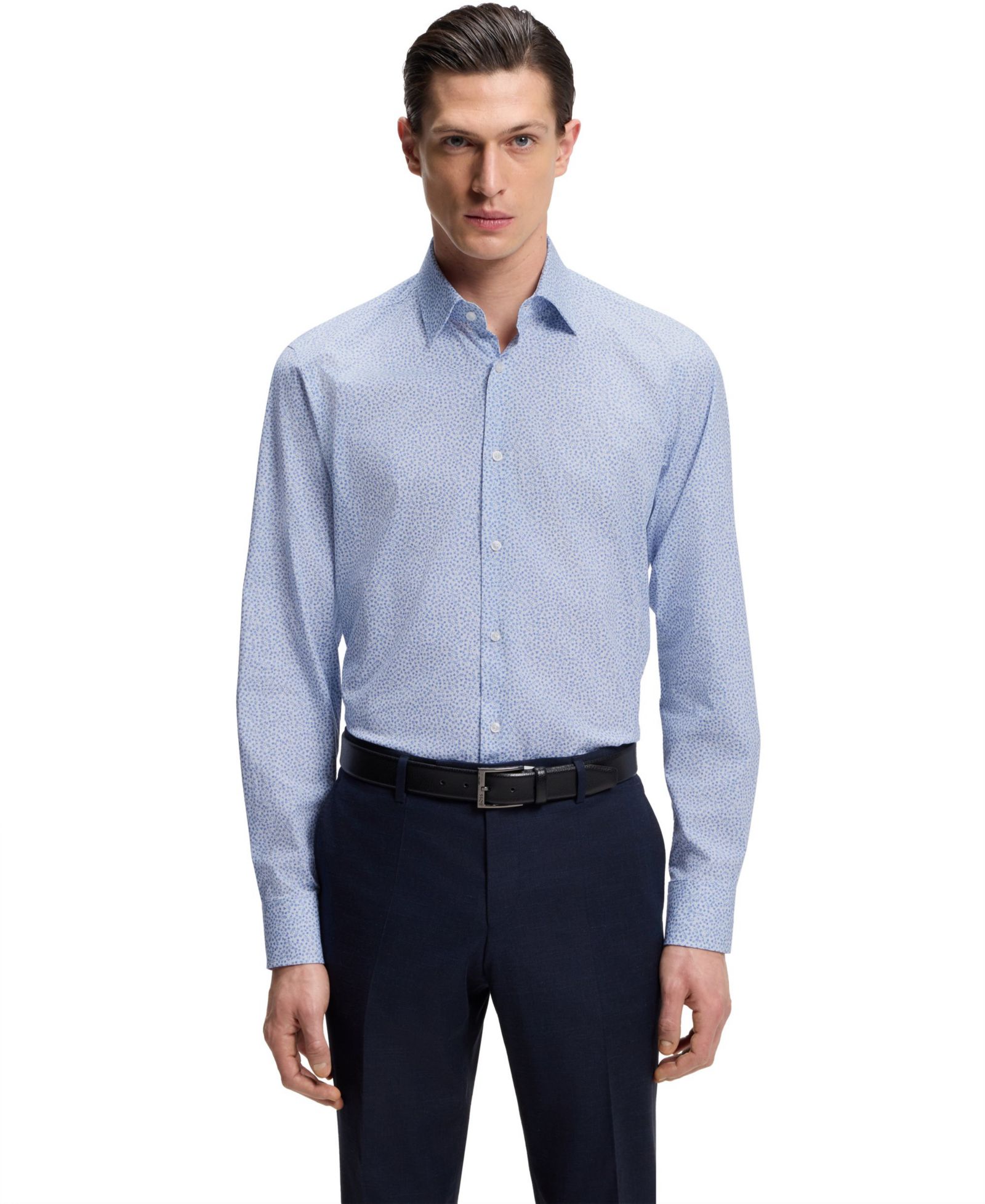 BOSS by Hugo Boss Men's Printed Stretch Cotton Regular-Fit Dress Shirt