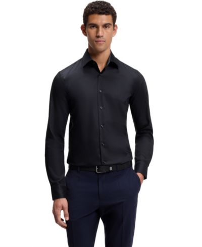 BOSS By Hugo Boss Men's Easy-Iron Cotton Poplin Slim-Fit Dress Shirt
