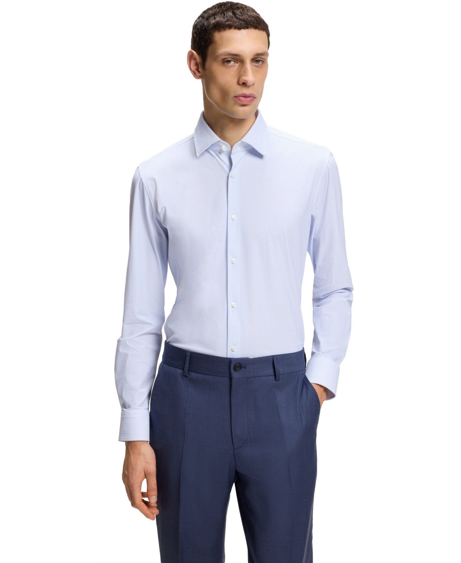 Мужская рубашка BOSS by Hugo Boss Slim-Fit с эффектом stretch