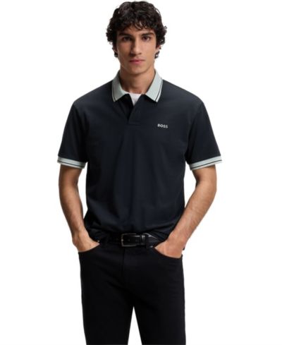 BOSS by Hugo Boss Мужская поло рубашка из хлопкового джерси в полоску
