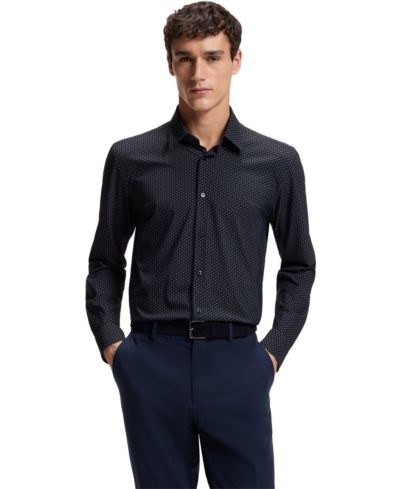 BOSS By Hugo Boss Men's Performance-Stretch Jersey Dress Shirt