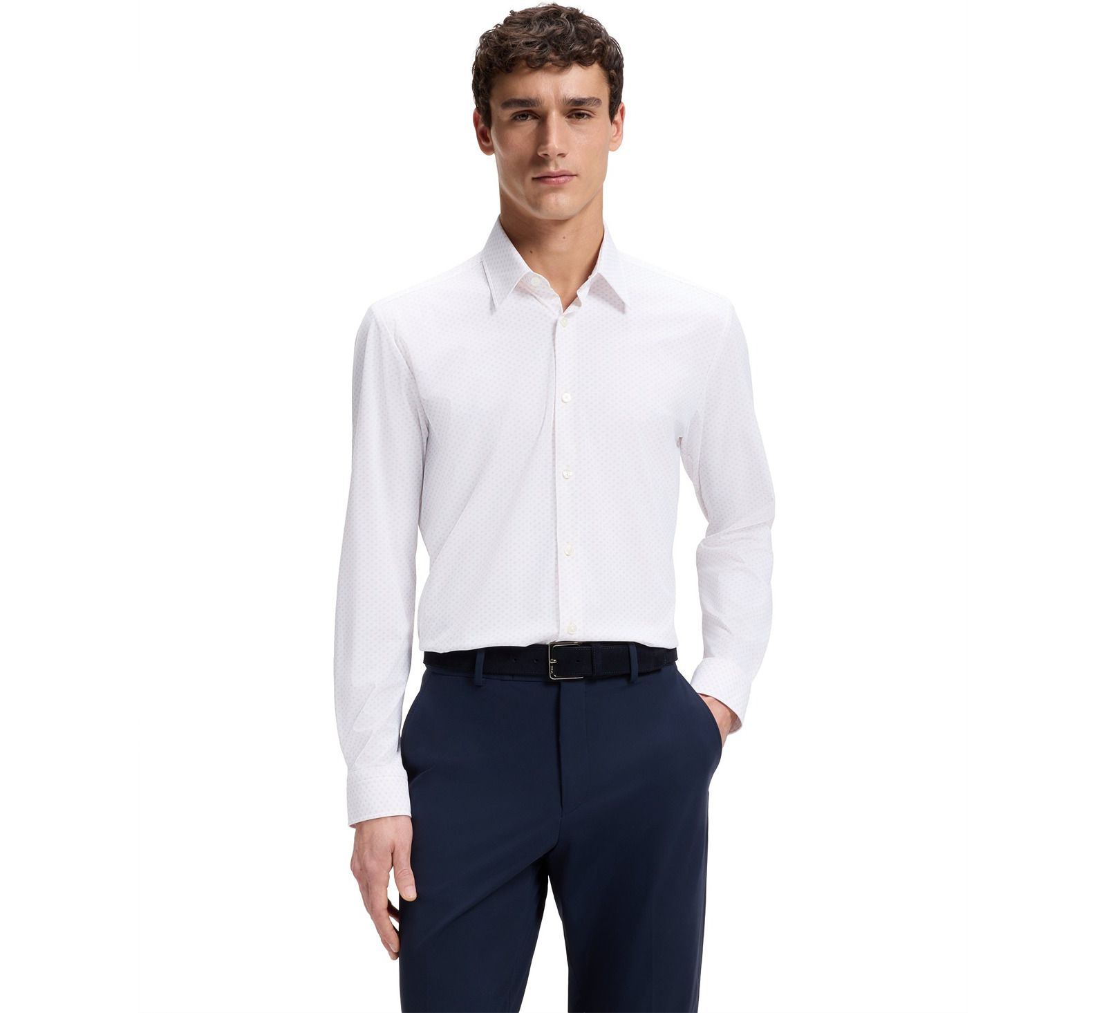 BOSS By Hugo Boss Men's Performance-Stretch Jersey Dress Shirt