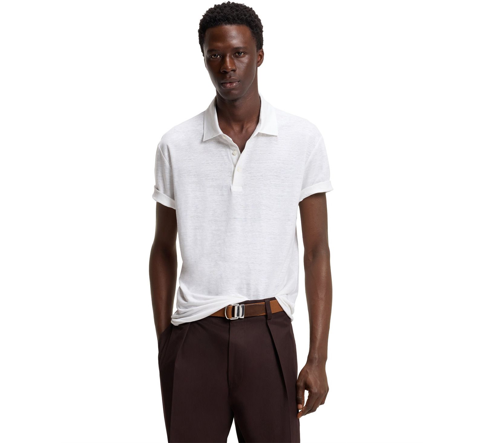 BECKHAM x BOSS Men's Linen Polo Shirt