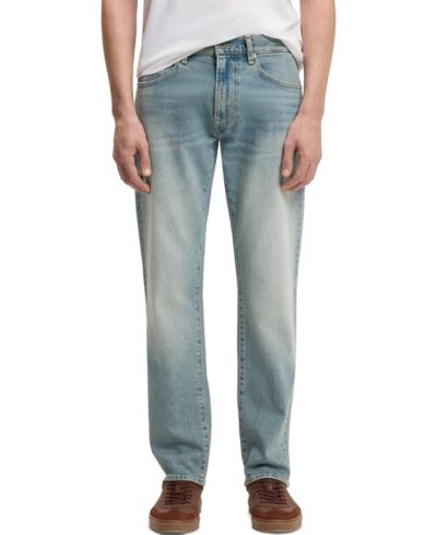 Мужские джинсы BECKHAM x BOSS Slim-Fit из эластичного денима