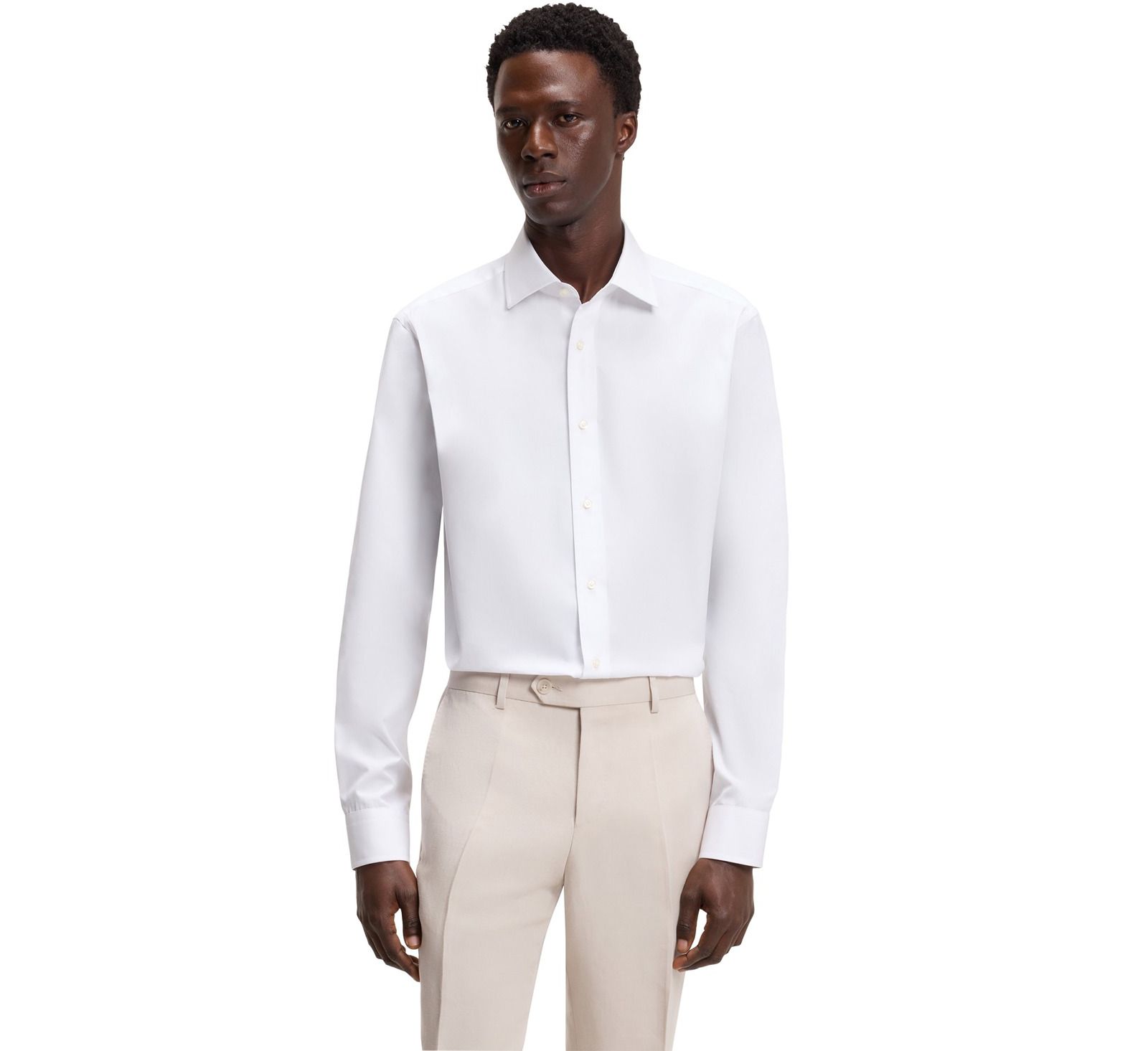 Мужская хлопковая рубашка BECKHAM x BOSS Slim-fit