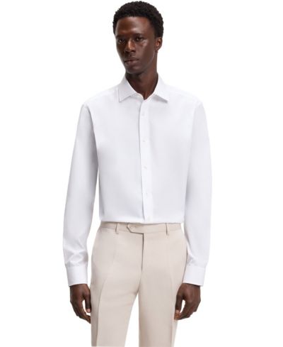 Мужская хлопковая рубашка BECKHAM x BOSS Slim-fit