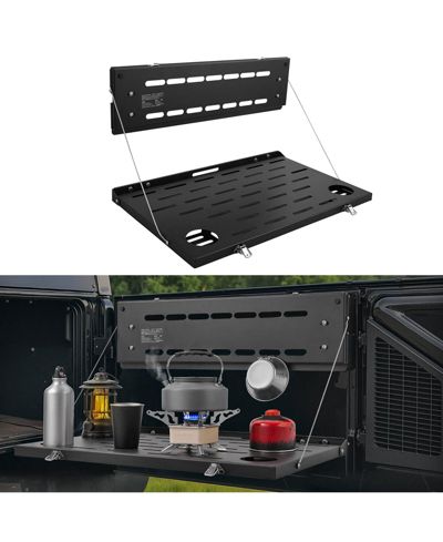 Mecale Tailgate Drop Down Table for 2021-2025 Ford Bronco, Carbon Steel Foldable Molle Panel, 88 lbs Load Capacity