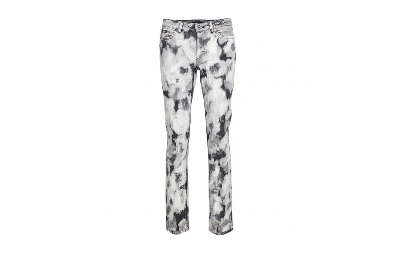Pre-Owned Dolce & Gabbana Women's Pre-Owned Dandg Grey Acid Washed Denim Straight Fit Jeans
