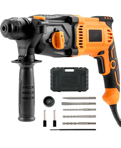 Mecale 1" SDS-Plus Rotary Hammer Drill, 8 Amp Corded, Heavy-Duty Chipping Hammer with Safety Clutch, Demolition Tool for Concrete