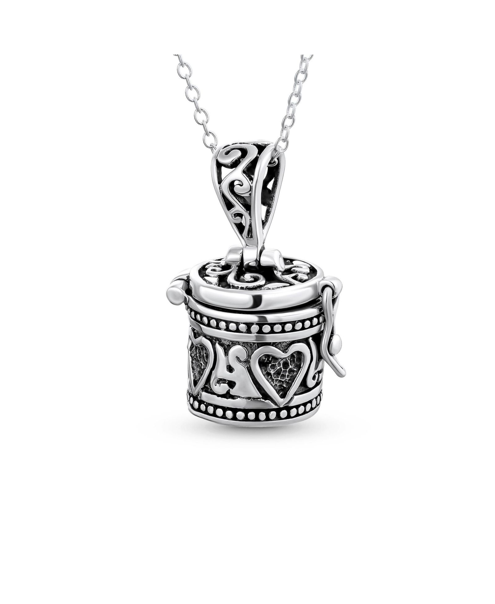 Bling Jewelry винтажный кулон-медальон в виде сердца для молитв, стерлинговое серебро .925